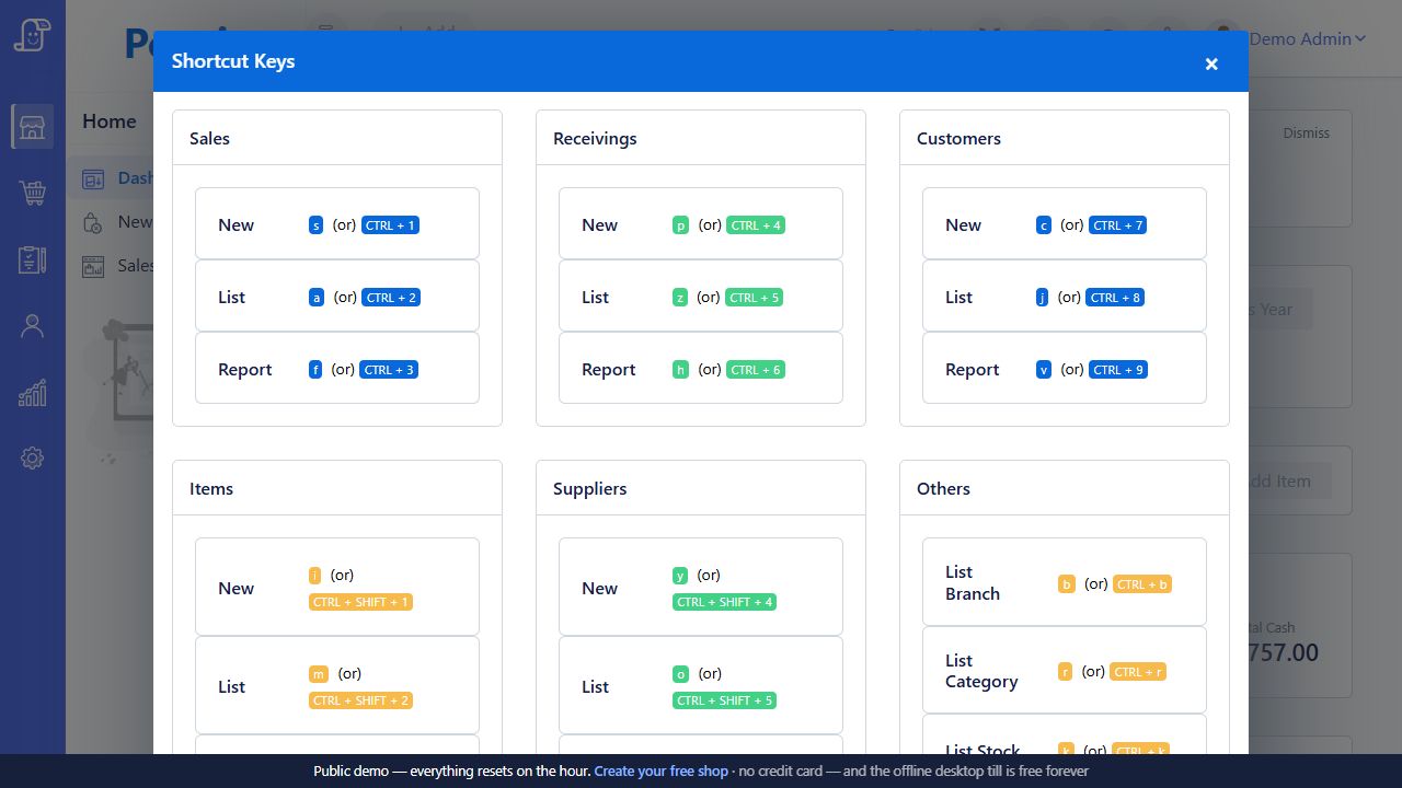 Current Posnic dashboard header with the language selector at the top right